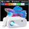 2024 High Performance Projector, Supports Switch and PS5 without Delay, Projector with WiFi and Bluetooth, 20000 Lumens 4K Support, Full HD 1080P Resolution, (High Brightness Version)