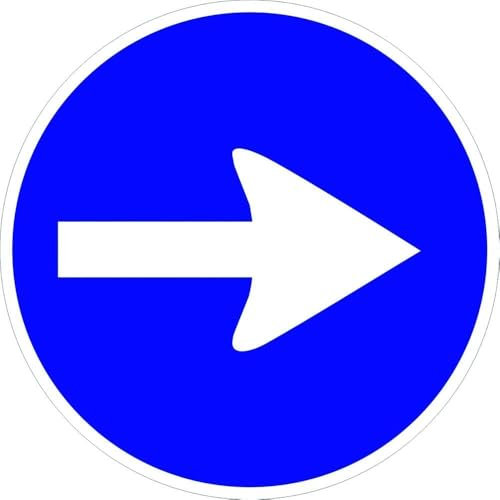 FERRETELIX® Panneau routier rond sens obligatoire R-400 métallique thermolaquée 50 cm