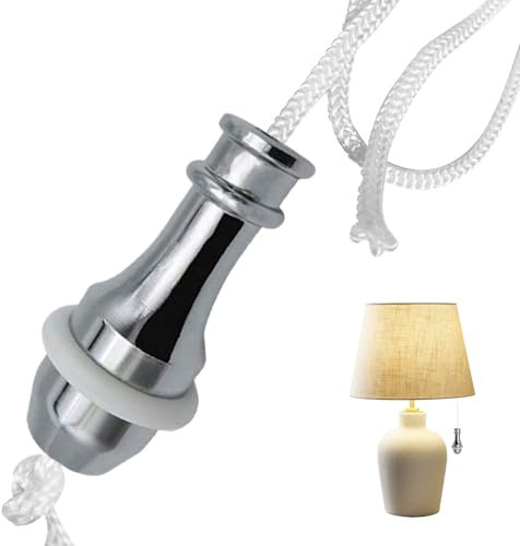 MADGININE Bathroom Light Pull Cord Handle Bathroom Pull Cord Light Pull Cord Handle Bathroom Light Pull Cord with 1.5m Length Cord for Bathroom Toilet Light Ceiling Light Fan Switch