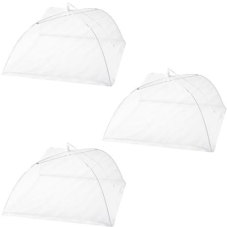 3 Pièces Cloche Alimentaire Pliable Anti-mouche Cloche Fruit, 32 × 32 cm | Cloche Anti Mouche, Cloche Alimentaire Anti Insectes, Capots Anti-Mouches en Maille pour Cuisines Extérieur Fêtes Barbecue
