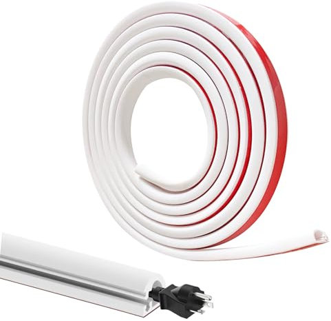 3 Meter Kabelkanal Selbstklebend,Flexibler Kabelkanal Halbrund,PVC Kabelschacht Weiss,für Kabelschutz,Cable Hider Aussenbereich Wetterfest,Kabelschacht zum Verstecken von 1 Kabel