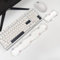 Ergonomic Silicone Gel Keyboard and Mouse Wrist Rest Set – Clear Wrist Rest for Computer Keyboard 60%/68%/75%, Comfort & Support for Typing and Gaming(White Butterfly, Short+Long)