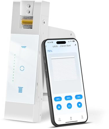 SMARTERCURRY Wlan Elektrischer Gurtwickler US15, 23mm Gurt, Bis 15 kg, 5 m² Rollladen | Rolladenschalter Smart Rolladensteuerung | Prozentuale Kontrolle | Kompatible mit Alexa & Google, 1 Stück