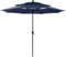PHI VILLA 3m Garden Parasol Umbrella for Sun Protection 3 Tier Patio Outdoor Waterproof Umbrella with Crank,Navy Blue