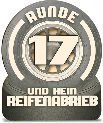 17 Geburtstag Junge Karte Reifen 17 Geburtstag Holzkarte - Geburtstagskarte mit Umschlag - hochwertige Reifen-Geburtstagskarte für Jugendliche, schön gestalteter Gruß zum Ehrentag, Grußkarte zum