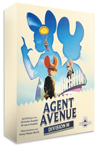 Nerdlab Games Agent Avenue - Division M, Kartenspiel Erweiterung, Strategisches Brettspiel für 2 Spieler, 10-15 Minuten Spielzeit, mit 3 und 4-Spieler Team-Variante
