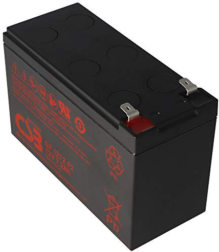 CSB GP1272F2 Akku Plombierte Bleisäure (VRLA), 7200 mAh, 12 V, wiederaufladbarer Akku (7200 mAh, 86 WH, Sealed Bleisäure (VRLA), 12 V, Schwarz, 1 Stück