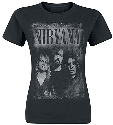 Nirvana Faded Faces Frauen T-Shirt schwarz Band-Merch, Bands