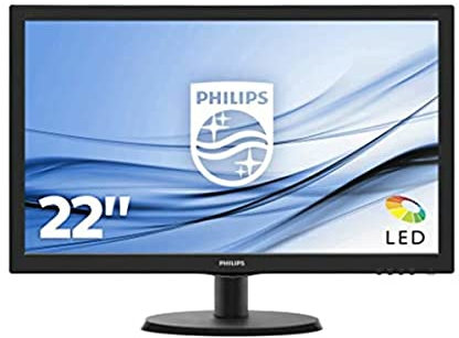 Philips Monitor 223V5LSB2 Monitor per PC Desktop 21,5 LED, Full HD, 1920 x 1080, 5 ms, VGA, Attacco VESA, Nero