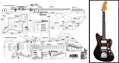 Luthiers Supplies Plan de guitare électrique Fender Jazzmaster - Impression pleine échelle