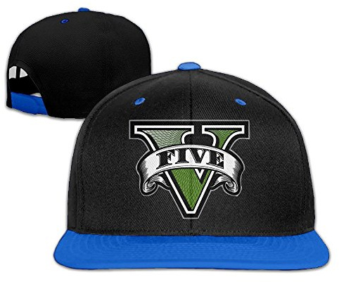 Huseki GTA Five Logo Snapback Adjustable Hip Hop Baseball Cap/Hat For Unisex Royal Blue