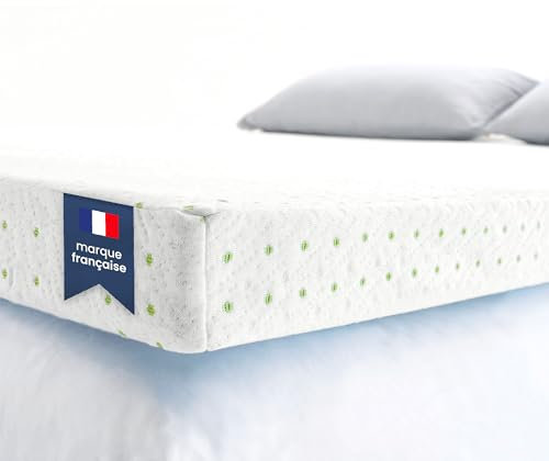 ViscoSoft - Surmatelas 140 x 190 Mémo, Mémoire de Forme 5cm avec Aération Optimale et Mousse Haute Densité 50kg/m³, Housse Bambou Lavable, Confort Moelleux