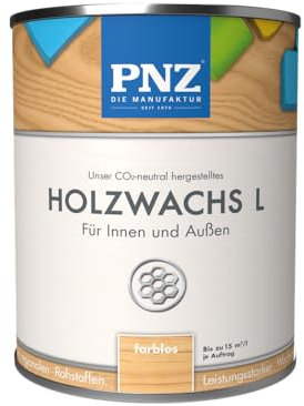 PNZ Holzwachs L für Innen und Außen | lösemitttelfreier Wachsanstrich | Nachhaltig hergestellt mit regionalen Rohstoffen | für alle Hölzer, auch Bienenhäuser, Gebinde:2.5L, Farbe:farblos