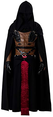 Cosplay-Kostüm für Erwachsene, schwarz-rot, Tunika, Kapuzenmantel, Halloween-Uniform, Schwarz, XX-Large