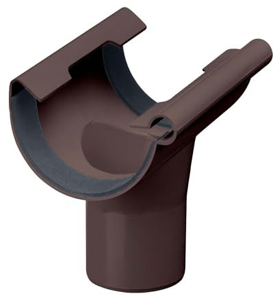 INEFA Ablaufstutzen halbrund, PVC NW125/DN75 Dunkelbraun Einhangstutzen Dachrinnenzubehör, einfache Steckmontage, Made in Germany