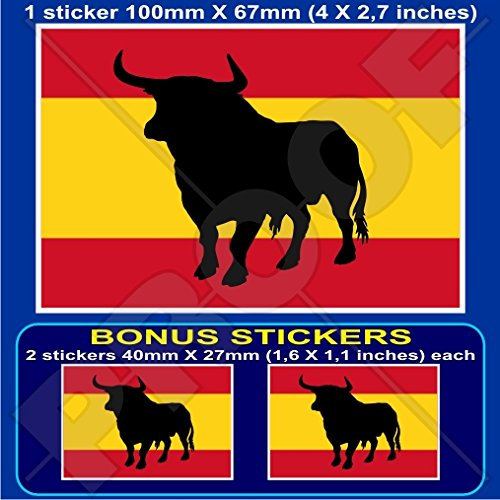 Autocollant en vinyle pour pare-chocs Motif drapeau espagnol 100 mm + 2 bonus