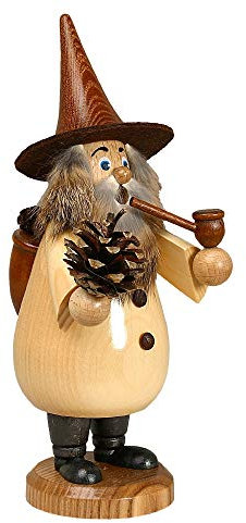 Drechselwerkstatt Uhlig Räuchermännchen Wurzelzwerg Zapfenmann Natur - 19 cm - Original Erzgebirge Räuchermann