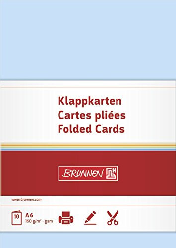 Brunnen 105125332 Klappkarte Universalpapier, A6, 10 Stück, hellblau