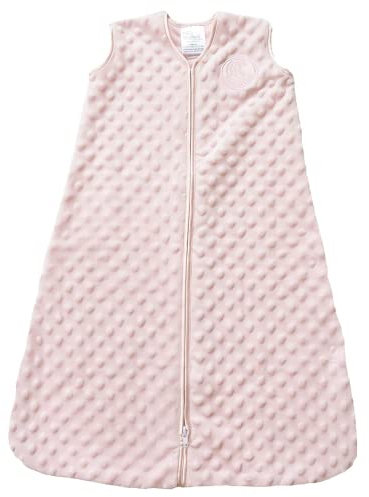 HALO Sleepsack Plush Dot Velboa Wearable Blanket, TOG 1.5, Pink, Medium