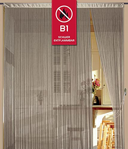 Kaikoon Fadenvorhang Fadengardine Messe B1 schwer entflammbar 150 cm x 300 cm(BxH) Gold