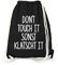 MoonWorks Turnbeutel mit Spruch, Don`t Touch it sonst klatscht it, Beutel Tasche Sportbeutel Gymbag schwarz Unisize
