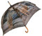 Regenschirm Erdmännchen mit Holzgriff, Automatikschirm, Stockschirm