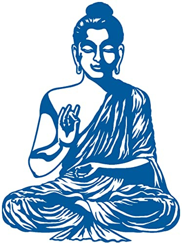 Samunshi® Wandtattoo Buddha Wandsticker 37 x 50cm enzian