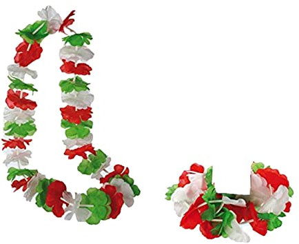 1 Collana Hawaiana bandiera itaiana tricolore collane Hawaiane fiori Hawaii