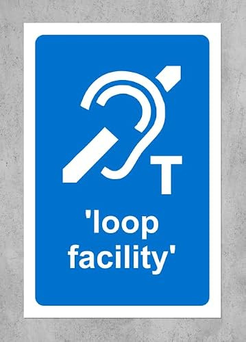 20cmx13.3cm Hearing Loop Facility sign (Self Adhesive Sticker Label Sign)