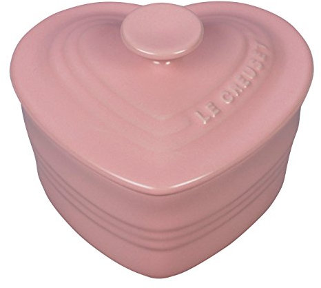 Le Creuset Hibiscus Stoneware Covered 8 Ounce Heart Ramekin