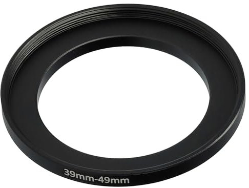 vhbw Step-Up-Ring Adapter von 39 mm auf 49 mm für Kamera Objektiv - Filteradapter, Metall, Schwarz