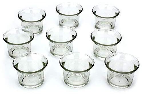 Nona 4,5 cm Teelicht-Gläser - Neun im Set - KLAR - Teelichtglas Kerzenglas Kerzengläser Teelichthalter