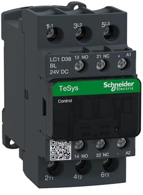Schneider Electric, TeSys D contactor - 3P(3 NO) - AC-3 - <= 440 V 38 A - 24 V DC low cons coil, LC1D38BL