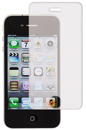 Hama 3-er Set Displayschutzfolie für Apple iPhone 4/4s, einfache Anbringung, antireflektierend, passgenauer Präzisions-Laser-Cut, inkl. antistatischem Mikrofasertuch
