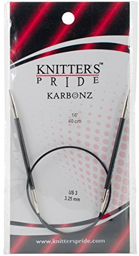 Knitter's Pride Karbonz Rundstricknadeln Nadeln 16 Zoll Größe 3/3,25 mm