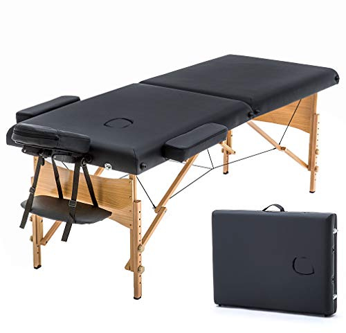 BestMassage Massage Bed Portable Massage Table 24 inch Wide Lash Bed Height Adjustable 2 Folding Spa Table with Non-Woven Bag for Spa Footmassage Facial CareSpa Tattoo