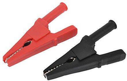 sourcingmap 2 pcs 83 mm de long Rouge en plastique Noir Crocodile Pinces Pinces Crocodile