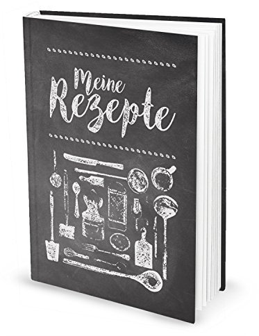 Logbuch-Verlag Leeres Rezeptbuch zum Selberschreiben groß schwarz weiß eigenes Kochbuch Geschenk DIN A4 Kunden Mitarbeiter Weihnachten