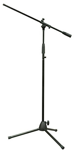 Quality Motionperformance Essentials Black Metal Microphone Stand With Boom Arm with FREE Mic Clip