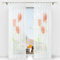 Thinkbay Floral Schlaufen Gardine Stoffdruck 1er-Pack Vorhang H*B 245 * 150cm Rot