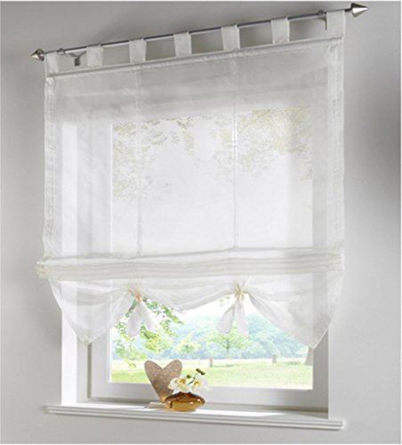 SIMPVALE Tende a Pacchetto Finestre, Beige 60x155 cm Tende per Interni Eleganti, Tende Romana di Fascino e Tende Trasparenti in Voile per un'atmosfera Unica