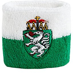 Flaggenfritze Schweißband Österreich Steiermark mit gratis Sticker, 1 Stück, 7 x 8 cm, für Erwachsene und Jugendliche, Sport/Fitness/Yoga
