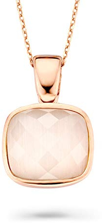 Orphelia Damen-Anhänger met Kette 925 Silber teilvergoldet Zirkonia Creme Brillantschliff-ZH-7198/CR