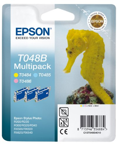 Epson T048B Tintenpatrone Seepferd, Multipack, 3-farbig