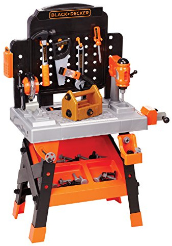 JAKKS Pacific Black+Decker Kids Workbench - Power Tools Workshop - Build Your Own Toy Tool Box – 75 Realistic Toy Tools and Accessories [Amazon Exclusive]