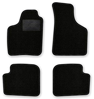 Bär-AfC Auto Fußmatten Ideal passend für Renault Twingo Typ 1 1998-2007, Autoteppiche Nadelvlies Schwarz, Rand Kettelung Schwarz, Trittschutz Kunststoff, Set 4-teilig, RE03374