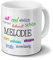 Tasse mit Namen Melodie - Motiv Positive Eigenschaften - Namenstasse, Kaffeebecher, Mug, Becher, Kaffeetasse - Farbe Weiß