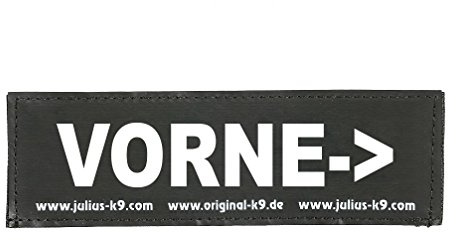 Interchangeable Patches, 1 pair, VORNE->, Size: Small, Black