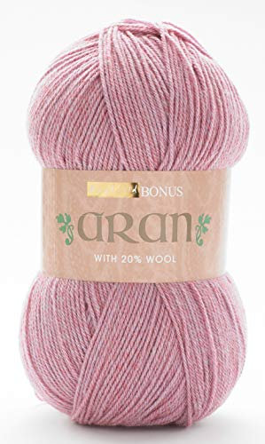 Sirdar (Hayfield) Bonus Aran Wool Knitting Yarn Tudor Rose 905 - per 400g ball