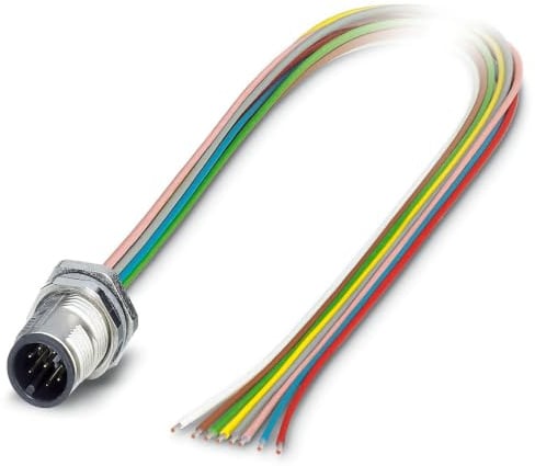 PHOENIX CONTACT SACC-DSI-MS-8CON-M12/0.5 SCO Sensor/Aktor Einbaustecker, 8 Polig, M12 Speedcon, Hinterwund/Schraubmontage mit M12 Gewinde, mit 0.5m TPE-Litze, 8 x 0.25mm² Leiterquerschnitt